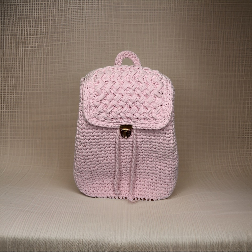 Pink Crochet Backpack - Picture 5 of 5